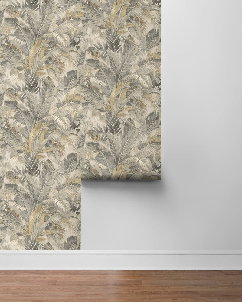 880100WR Nassau palm leaf peel and stick wallpaper roll from Tommy Bahama Home