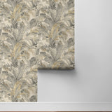 880100WR Nassau palm leaf peel and stick wallpaper roll from Tommy Bahama Home