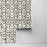 880121WR Scalloping geometric peel and stick wallpaper roll from Tommy Bahama Home