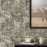 880160WR zebra leaf peel and stick wallpaper decor from Tommy Bahama Home