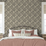 880160WR zebra leaf peel and stick wallpaper bedroom from Tommy Bahama Home