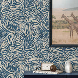 880161WR zebra leaf peel and stick wallpaper decor from Tommy Bahama Home
