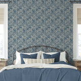 880161WR zebra leaf peel and stick wallpaper bedroom from Tommy Bahama Home