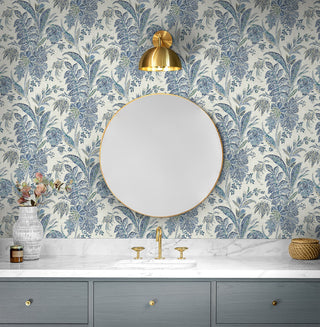880240WR Cayo Vista Paisley Peel and Stick Removable Wallpaper Bathroom from Say Decor