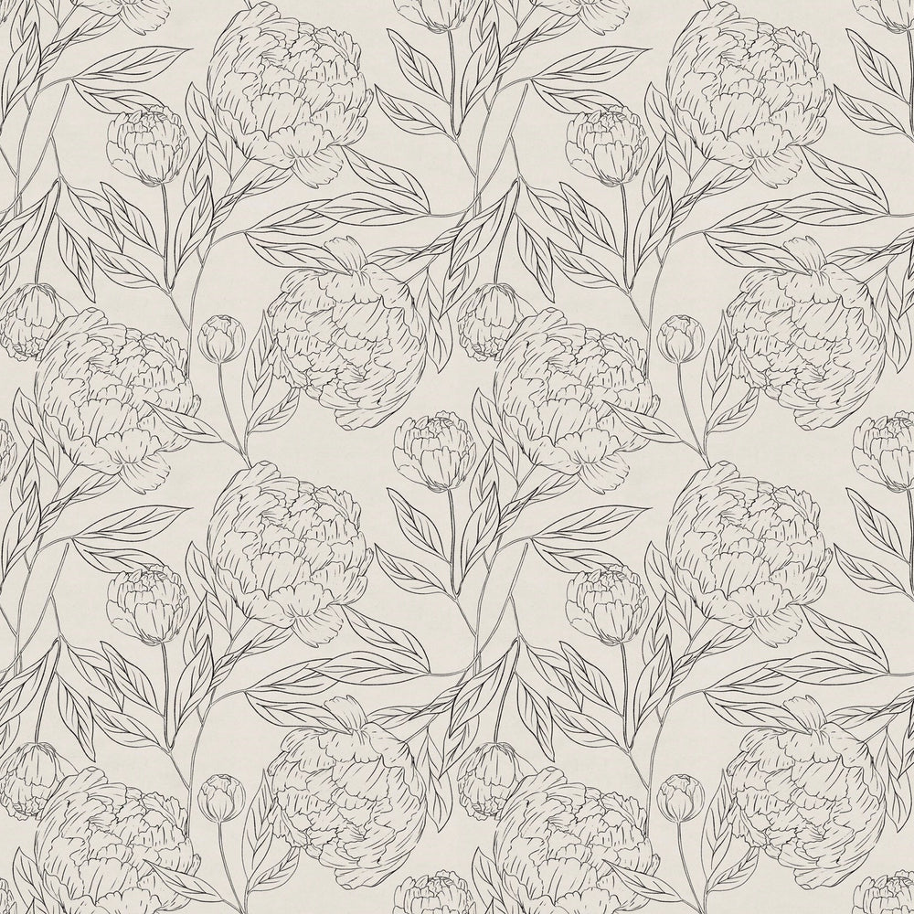sketched floral peel and stick wallpaper from Loomwell Home Goods