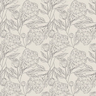 sketched floral peel and stick wallpaper from Loomwell Home Goods