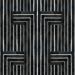 Mitchell Black Chiseled Geometric Wallpaper in shade Black at Say Decor