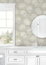 AF40608 koi fish wallpaper bathroom from Seabrook Designs