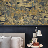 AF40805 toile wallpaper bedroom from Seabrook Designs