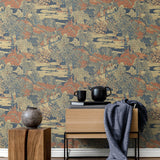 AF40806 toile wallpaper entryway from Seabrook Designs