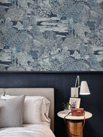 AF40808 toile wallpaper bedroom from Seabrook Designs