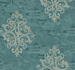 AF41104 damask unpasted wallpaper from Seabrook Designs
