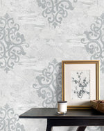 AF41108 damask unpasted wallpaper decor from Seabrook Designs