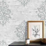 AF41108 damask unpasted wallpaper decor from Seabrook Designs