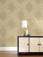 AF41115 damask unpasted wallpaper entryway from Seabrook Designs