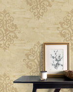 AF41115 damask unpasted wallpaper decor from Seabrook Designs