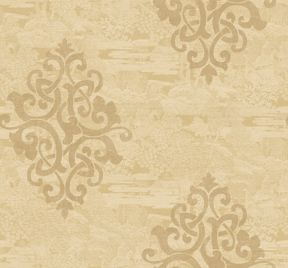AF41115 damask unpasted wallpaper from Seabrook Designs