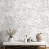 AF41300 crane toile unpasted wallpaper entryway from Seabrook Designs