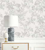 AF41300 crane toile unpasted wallpaper decor from Seabrook Designs