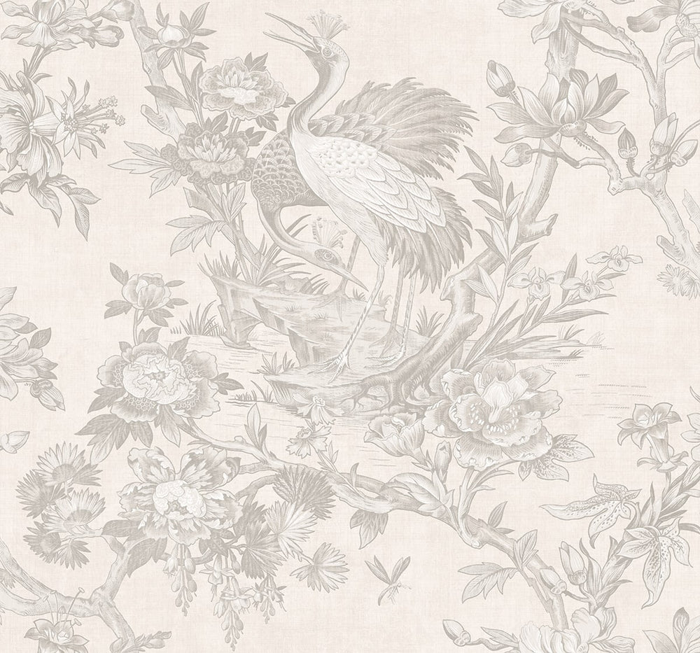 AF41300 crane toile unpasted wallpaper from Seabrook Designs