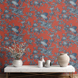 AF41301 crane toile unpasted wallpaper entryway from Seabrook Designs