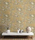 AF41305 crane toile unpasted wallpaper entryway from Seabrook Designs