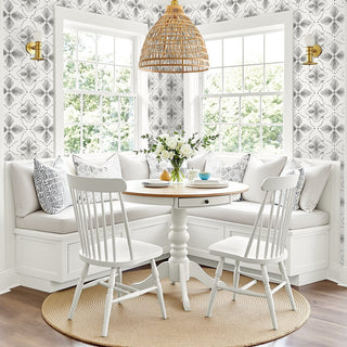 AG60400 Bali Tropical Sari Geometric Stringcloth Unpasted Wallpaper Dining Room from Say Decor