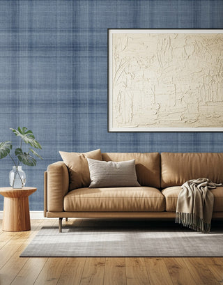 AG60502 Bali Tropical Oasis Faux Linen Embossed Vinyl Unpasted Wallpaper Living Room at Say Decor
