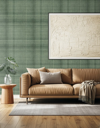 AG60504 Bali Tropical Oasis Faux Linen Embossed Vinyl Unpasted Wallpaper Living Room at Say Decor