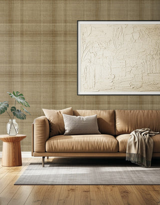 AG60505 Bali Tropical Oasis Faux Linen Embossed Vinyl Unpasted Wallpaper Living Room at Say Decor