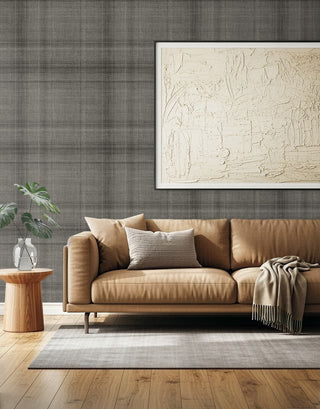 AG60510 Bali Tropical Oasis Faux Linen Embossed Vinyl Unpasted Wallpaper Living Room at Say Decor
