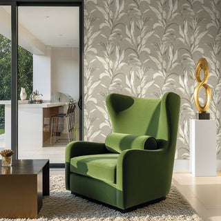 AG60705 Bali Tropical Padma Botanical Embossed Vinyl Unpasted Wallpaper Living Room at Say Decor