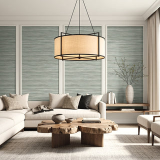 AG60804 Bali Tropical Gita Faux Grasscloth Embossed Vinyl Unpasted Wallpaper Living Room at Say Decor