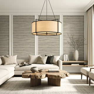 AG60805 Bali Tropical Gita Faux Grasscloth Embossed Vinyl Unpasted Wallpaper Living Room at Say Decor
