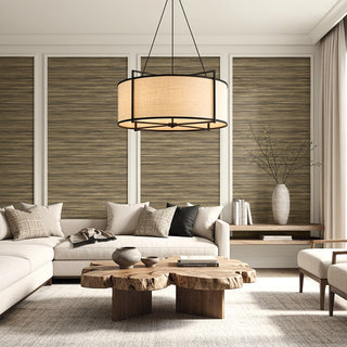 AG60806 Bali Tropical Gita Faux Grasscloth Embossed Vinyl Unpasted Wallpaper Living Room at Say Decor