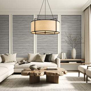AG60808 Bali Tropical Gita Faux Grasscloth Embossed Vinyl Unpasted Wallpaper Living Room at Say Decor