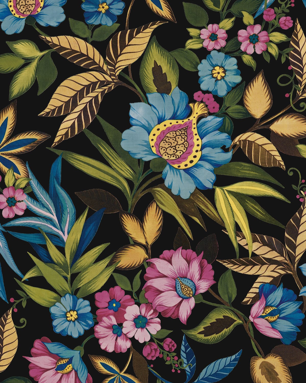 AG61600 Bali Tropical Raya Tropical Floral Mylar Unpasted Wallpaper at Say Decor