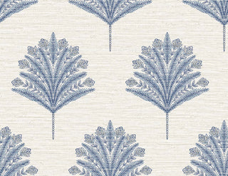 AG61902 Bali Tropical Harta Palm Frond Botanical Embossed Vinyl Unpasted Wallpaper from Say Decor