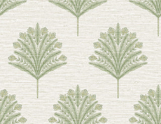 AG61904 Bali Tropical Harta Palm Frond Botanical Embossed Vinyl Unpasted Wallpaper from Say Decor