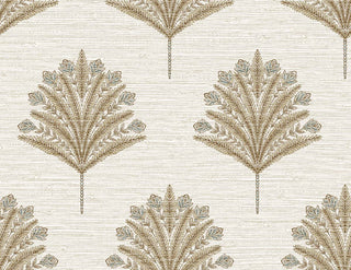 AG61906 Bali Tropical Harta Palm Frond Botanical Embossed Vinyl Unpasted Wallpaper from Say Decor
