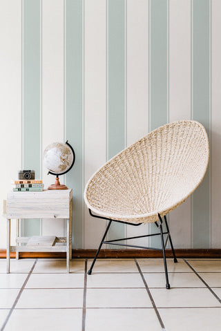 light green striped peel and stick wallpaper kids room from Loomwell Home Goods
