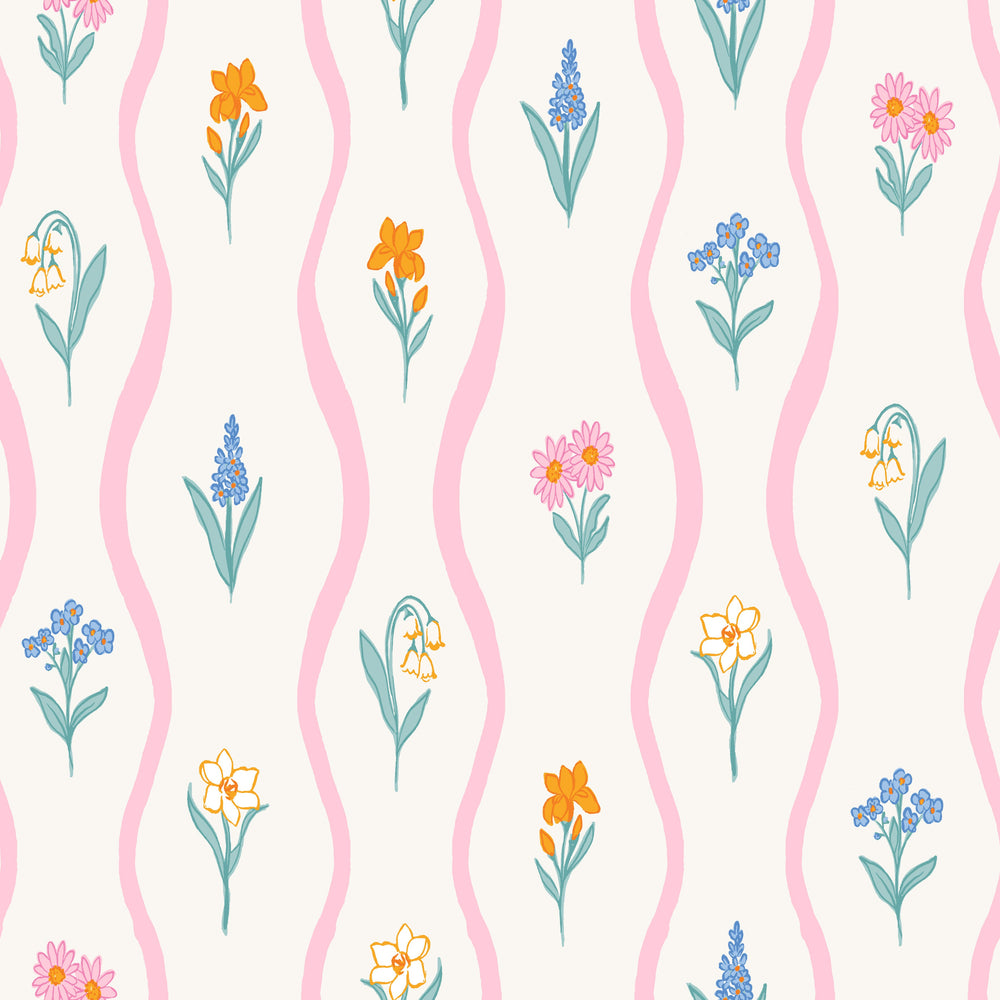 floral peel and stick wallpaper from Loomwell Home Goods