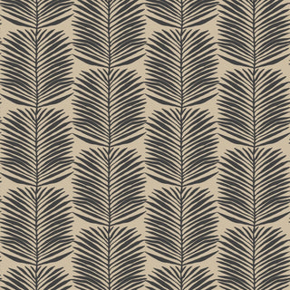 Mitchell Black Betty Palm Leaf Botanical Wallpaper in shade Camel at Say Decor