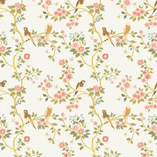 Mitchell Black Blossom Perch Chinoiserie Wallpaper