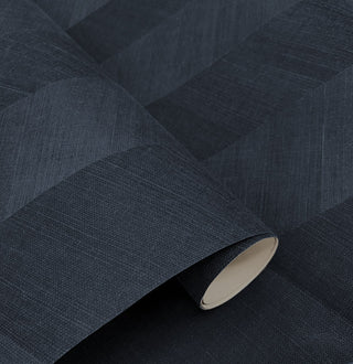 Midnight Blue Chevron Sisal Grasscloth Unpasted Wallpaper Roll at Say Decor