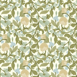 Mitchell Black Botanical Legacy Budding Grove Floral Wallpaper in shade Vintage Linen at Say Decor