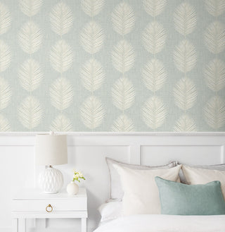 CC20802 California Coastal Saltair Palm Leaf Unpasted Wallpaper bedroom from the California Coastal collection by Seabrook Designs