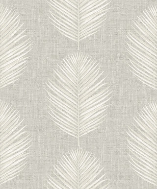 CC20808 California Coastal Saltair Grey Palm Leaf Unpasted Wallpaper from the California Coastal collection by Seabrook Designs