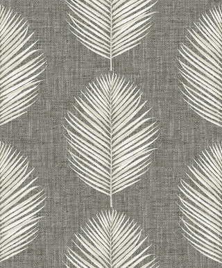 CC20818 California Coastal Saltair Grey Palm Leaf Unpasted Wallpaper from the California Coastal collection by Seabrook Designs