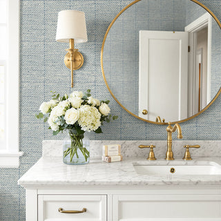 California Coastal Riviera Faux Tweed Stripe Unpasted Wallpaper